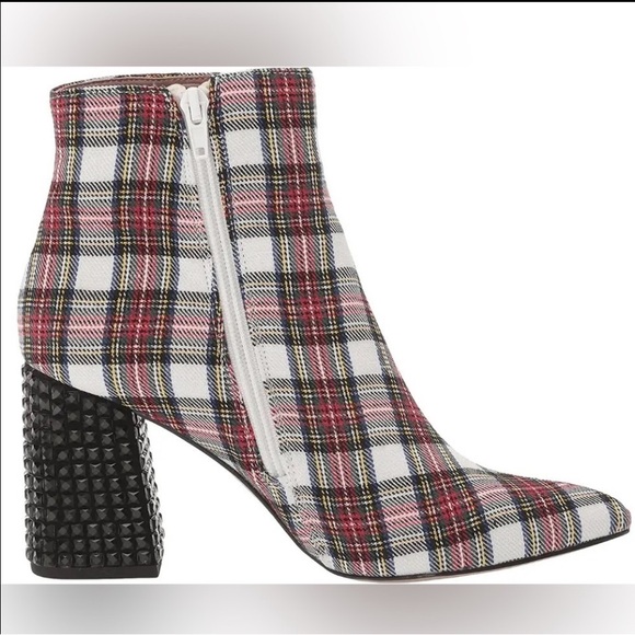 NWT Betsey Johnson Kassie Plaid Beaded Heel Ankle Booties Size 7 | $109 - Picture 9 of 10